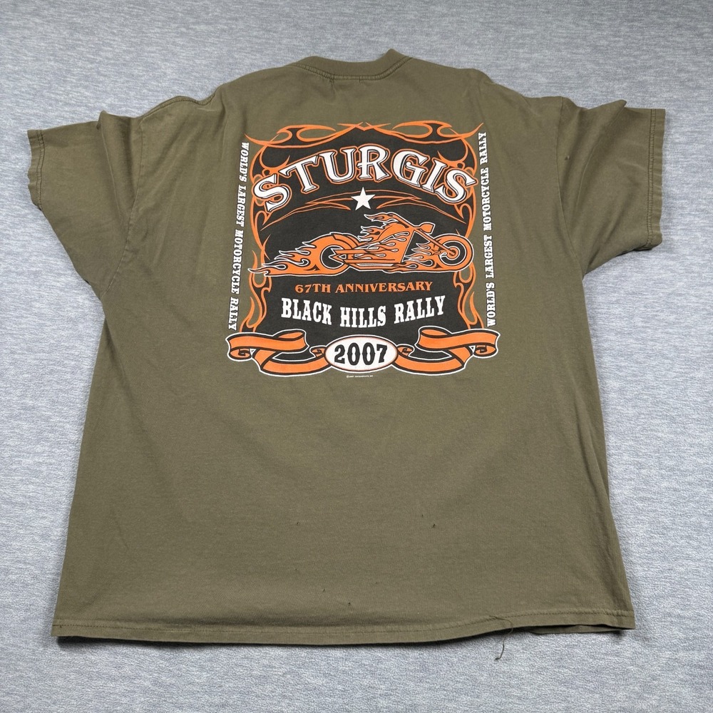 Tennessee‎ River T-Shirt Men 2XL Green Sturgis 2007 Black Hills Rally Biker Tee